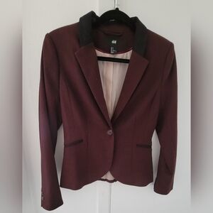 H&M Women's Oxblood Burgundy Blazer